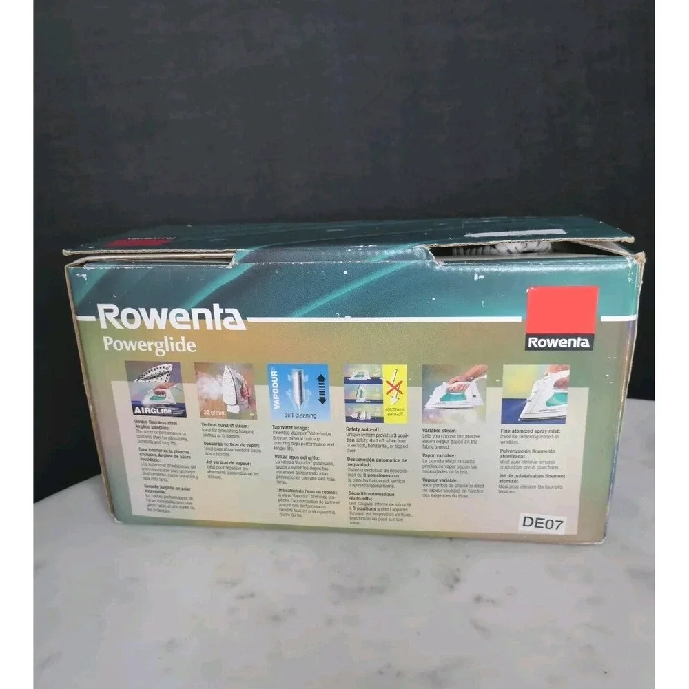 Rowenta Powerglide DE-07 Steam nd Dry Iron Open Box AutoOff Vertical Steam